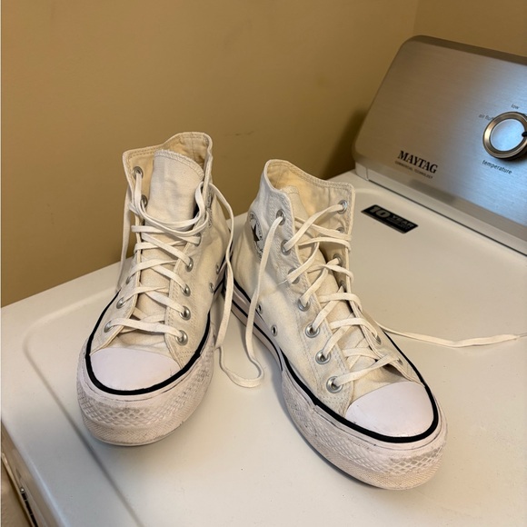 Converse Shoes - Converse White High-Top Platform Sneakers